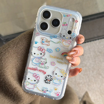 Korea Dopamine Gilded Lines Hello Kitty Case For iPhone