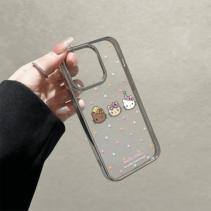 Hello Kitty Wave Point Cute Phone Case For iPhone