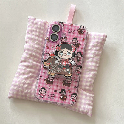 Fashion Pink Plaid Pattern Glitter Cute Magnetic Phone Case For iPhone