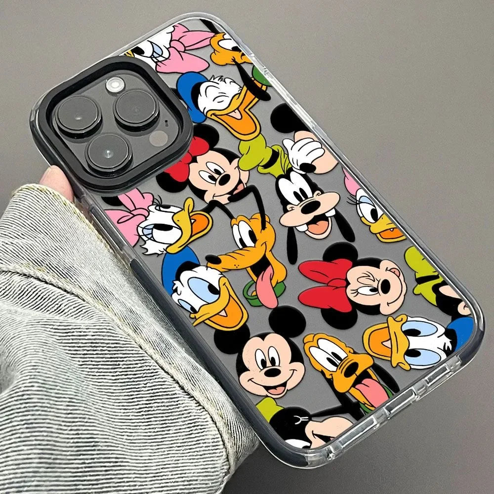 Disney Mickey Minnie Mouse Donald Duck Happy Strap Phone Case For iPhone