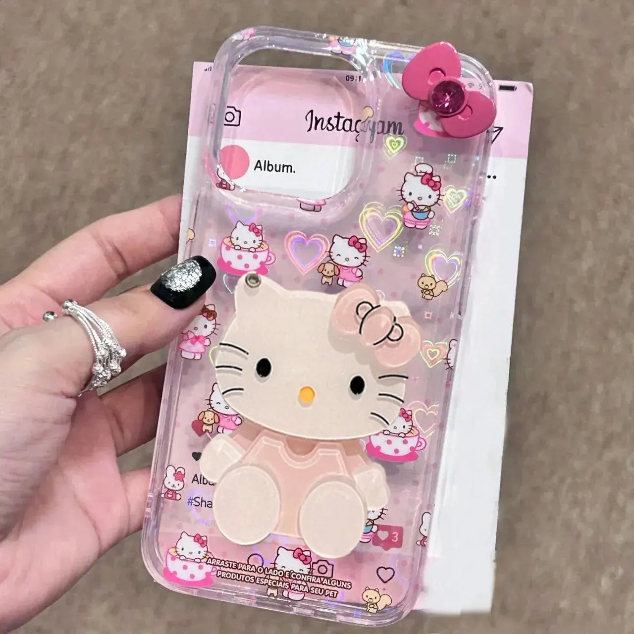 Sanrio Hello Kitty Bow Full Screen Phone Case For iPhone