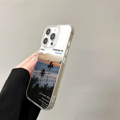 Beach Scene Wireless Charging Hard Case For iPhone