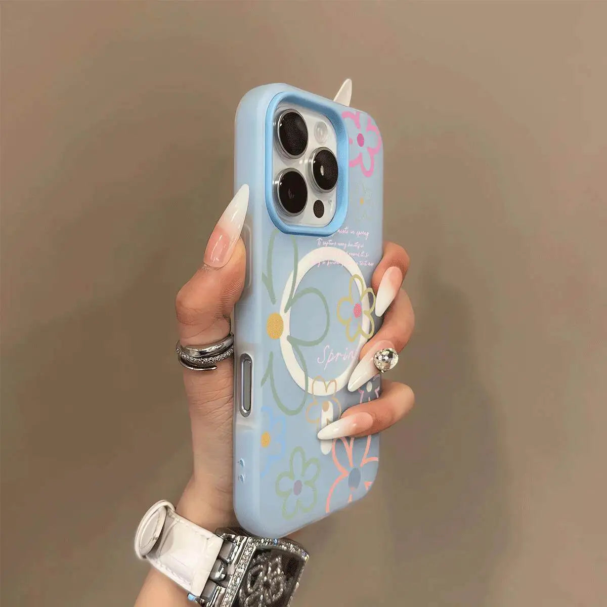 Candy Color For Magsafe Flower Matte Case For iPhone