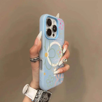 Candy Color For Magsafe Flower Matte Case For iPhone