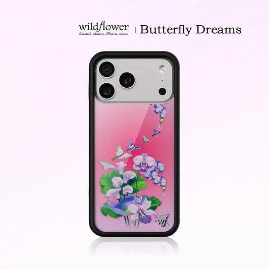 Wildflower ins Butterfly Dreams Flower Phone Case For iPhone