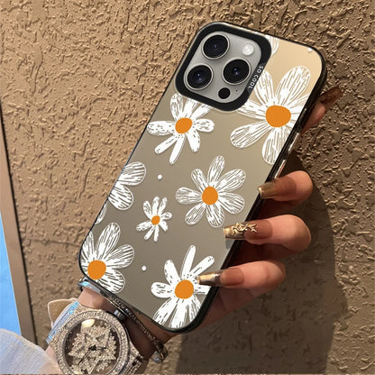 Sophisticated Black Floral Frosted Case For iPhone