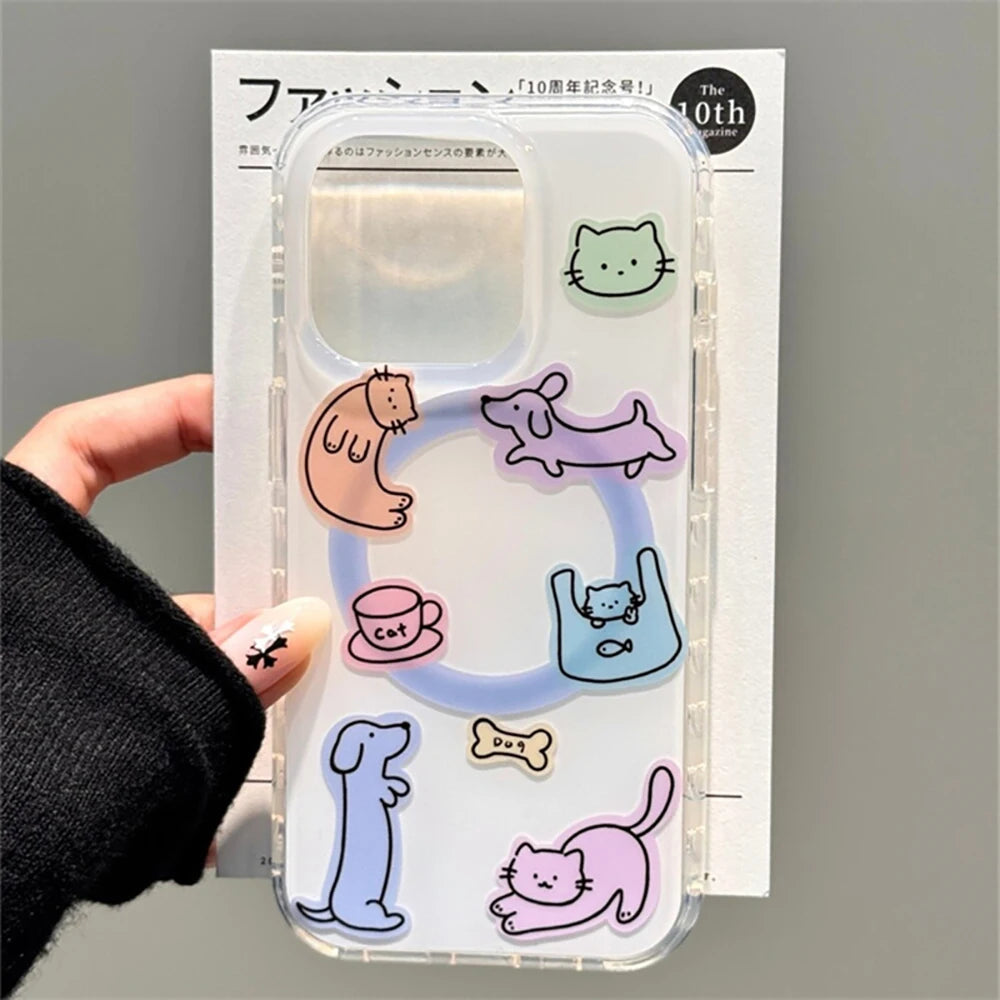 Cute Cat Cartoon Kitty Magnetic Phone Case