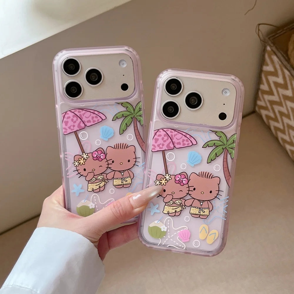 Luxury Cute Cartoon Beach Vacation Style Phone Case For iPhone