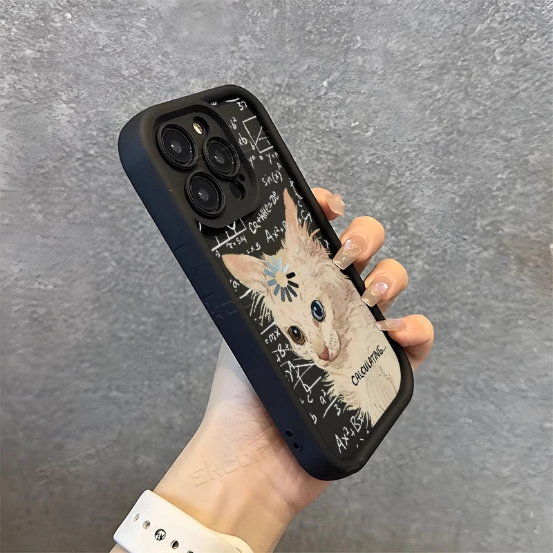 Funny Art Formula Cat Silicone Phone Case For iPhone