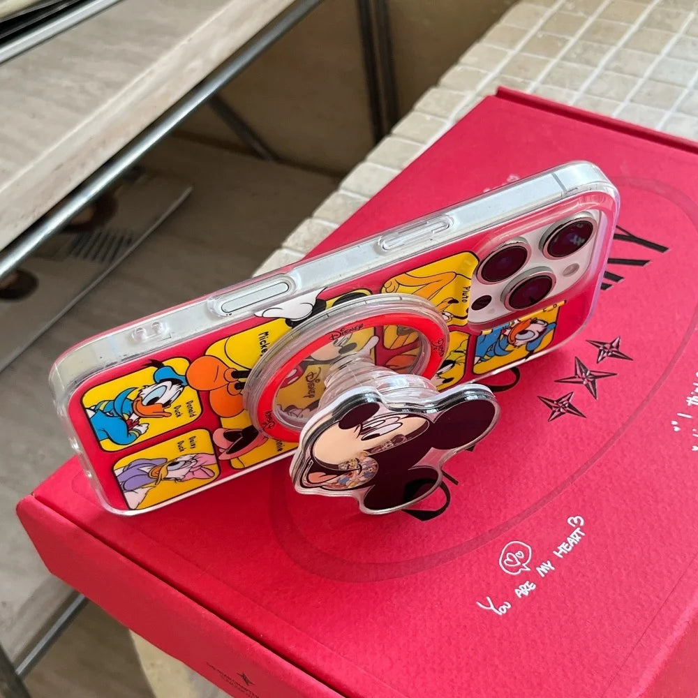 Disney Mickey Minnie Cartoon Graffiti Magnetic Phone Case For iPhone