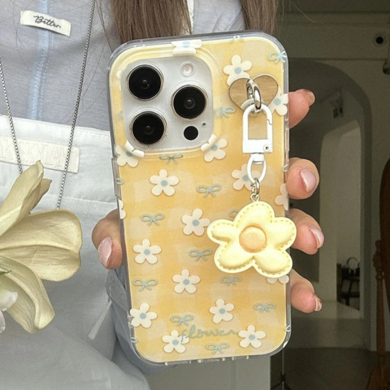 Cute Yellow Flower Pattern Phone Case For iPhone