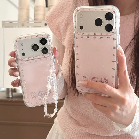 Luxury Drip Glue Gilded Three Kitty Hot Sale Phone Case For iPhone