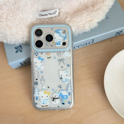 Winter Cute Cartoon snow house Hello Kitty Phone Case For  iPhone