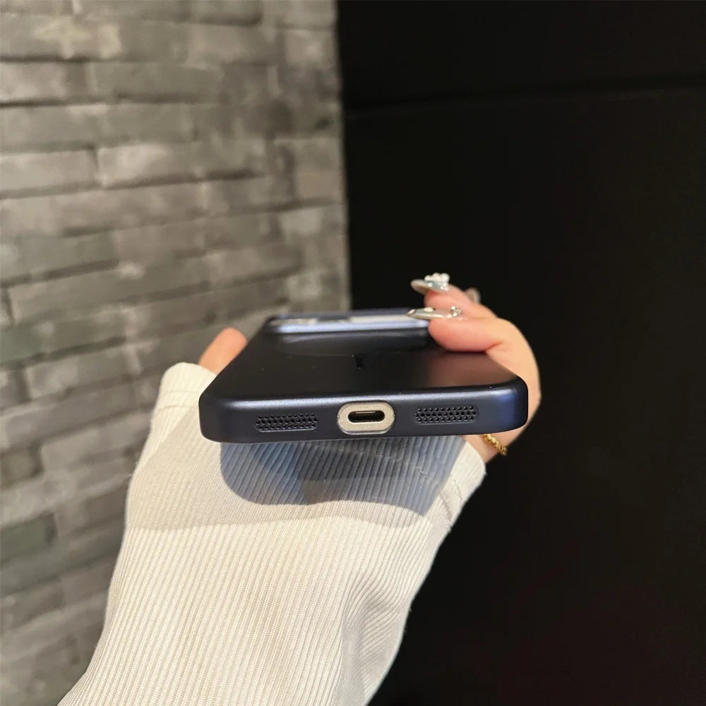 Ultra Thin Metallic Paint Magnetic Case For iPhone