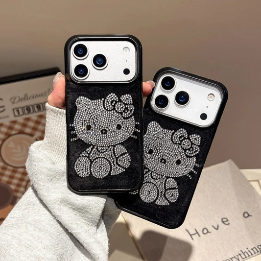 Winter Luxury Diamond Hello Kitty Sparkling Phone Case For iPhone