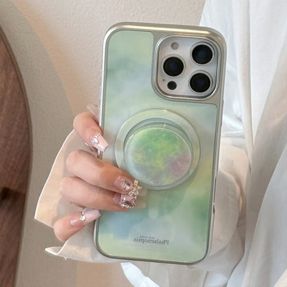 Fashion Gradient Green Marble Pattern Electroplated Phone Case For iPhone