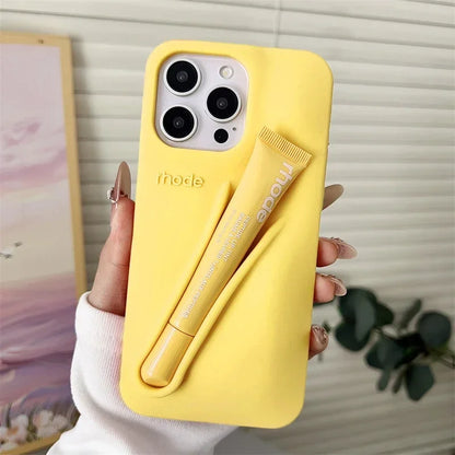 Luxury Lemontini Lipstick Make-up Soft Silicone Phone Case For iPhone
