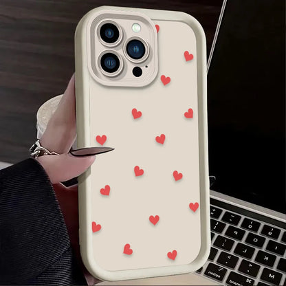 Black Small Love Heart Case For iPhone