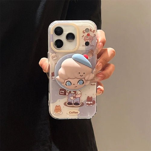 Funny Cute Cartoon Magnetic Phone Case For iPhone