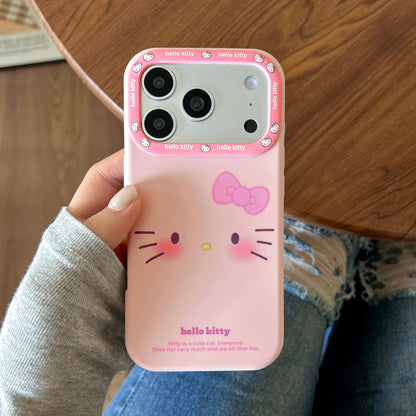 Korean Cute Cartoon Silicone Sanrio 3D Bow Print Kitty Phone Case For iPhone