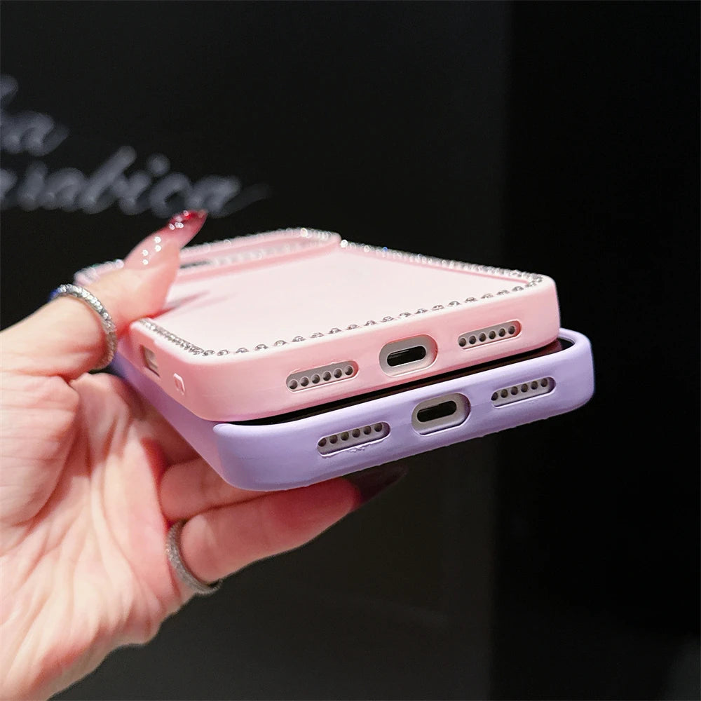 Luxury Diamond For Magsafe Wireless Charge Transparent Case For iPhone