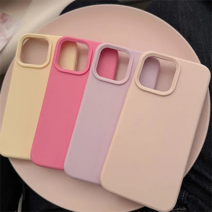 Dopamine-Inspired Silicone Solid Color Simple Fashion Phone Case For iPhone
