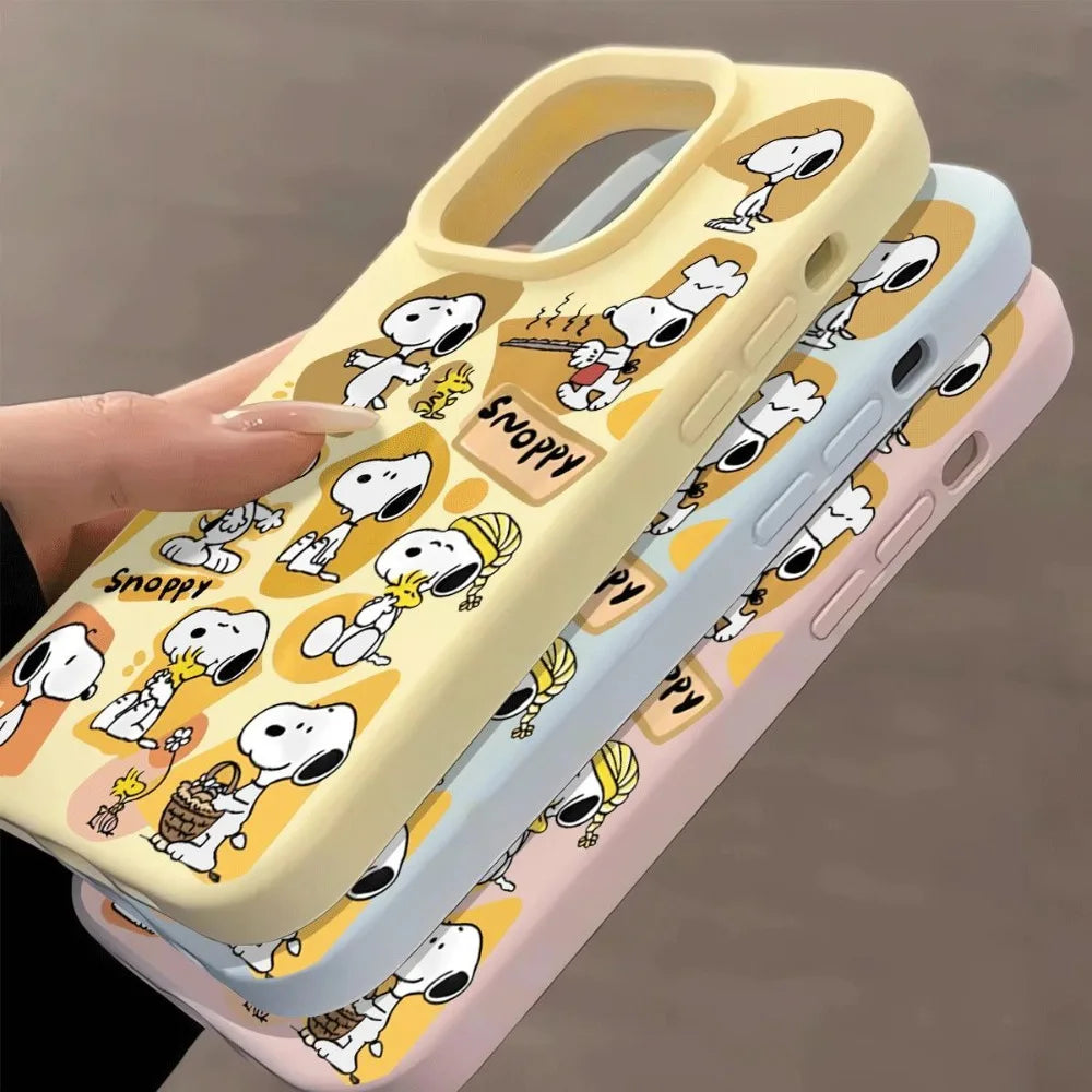Cute Cartoon Animation Creative Soft Shell Snoopy Mobile Phone Case For iPhone