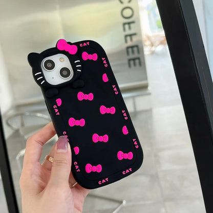Bow Tie Lens KT Silicone Phone Case For iPhone