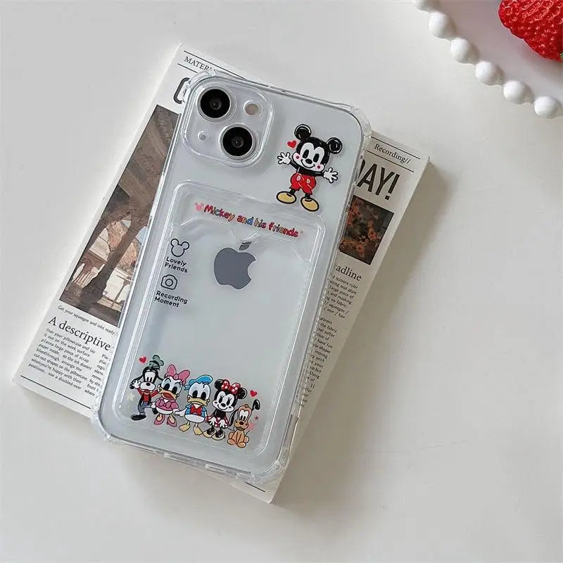Cute Winnie the Pooh Photo Card Holder Wallet Phone Case For iPhone