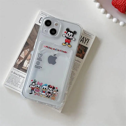 Cute Winnie the Pooh Photo Card Holder Wallet Phone Case For iPhone