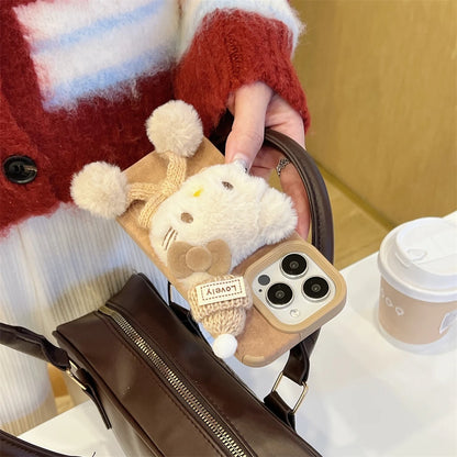 Cartoon Brown Bow Hat Hello Kitty Cute Phone Case