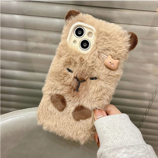 Ins Korean Cute 3D Capybara Soft Case For iPhone