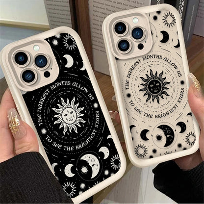 Retro Moon Sun God Phone Case For iPhone