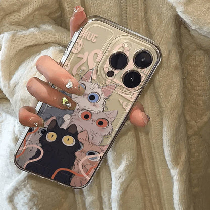 Cartoon Cat Bumper Clear Back Cover Phone Protective Phone Case