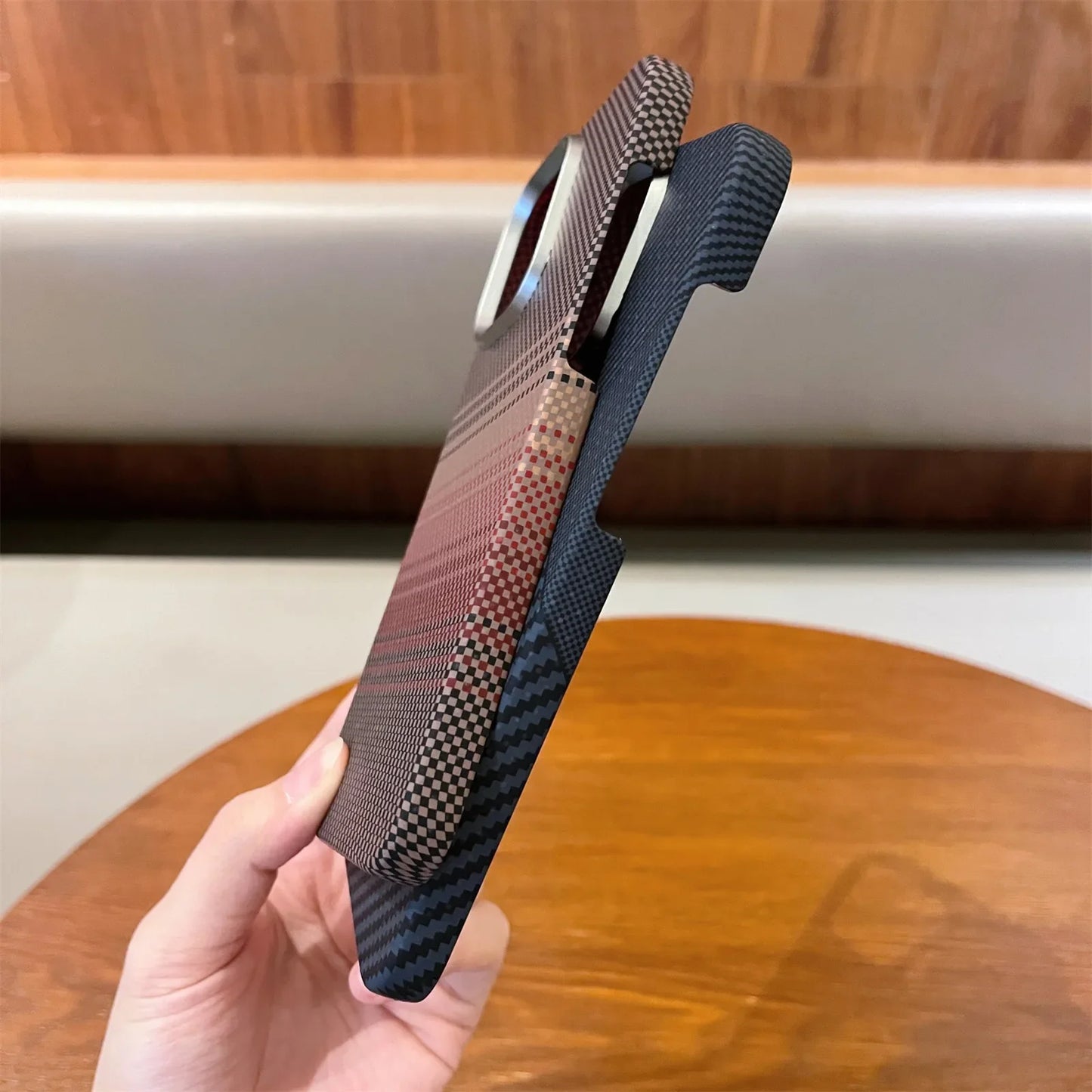 Shockproof Carbon Fiber Magnetic Semi Wrap Phone Case For iPhone