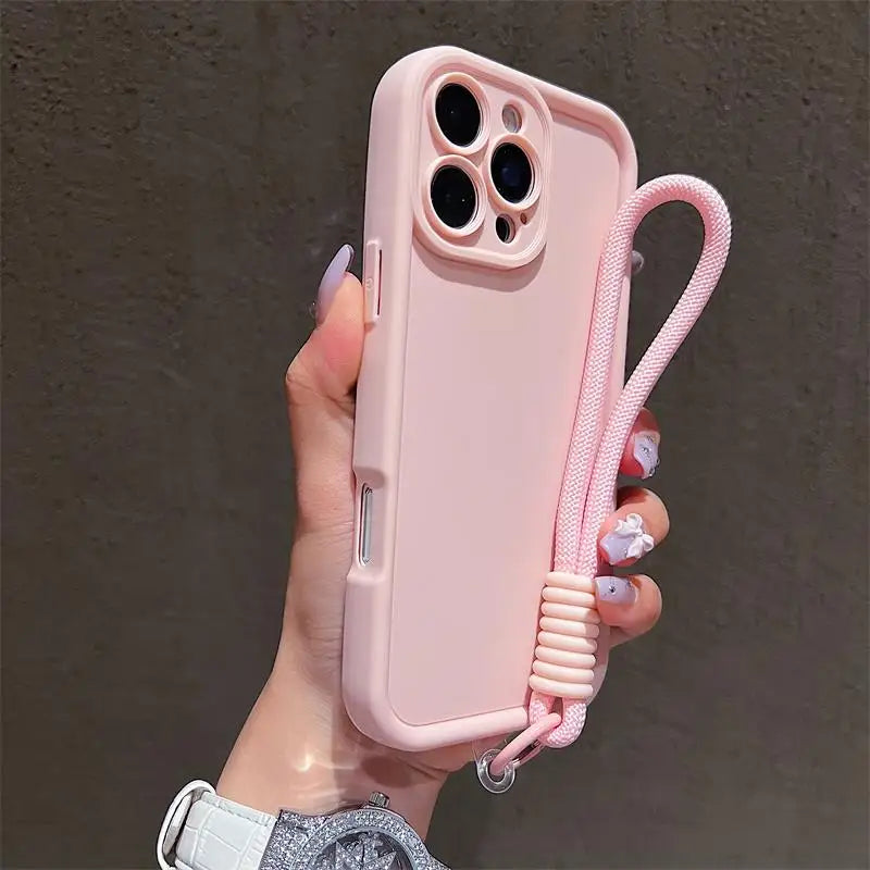 Luxury Colorful Lanyard Soft Phone Case For iPhone