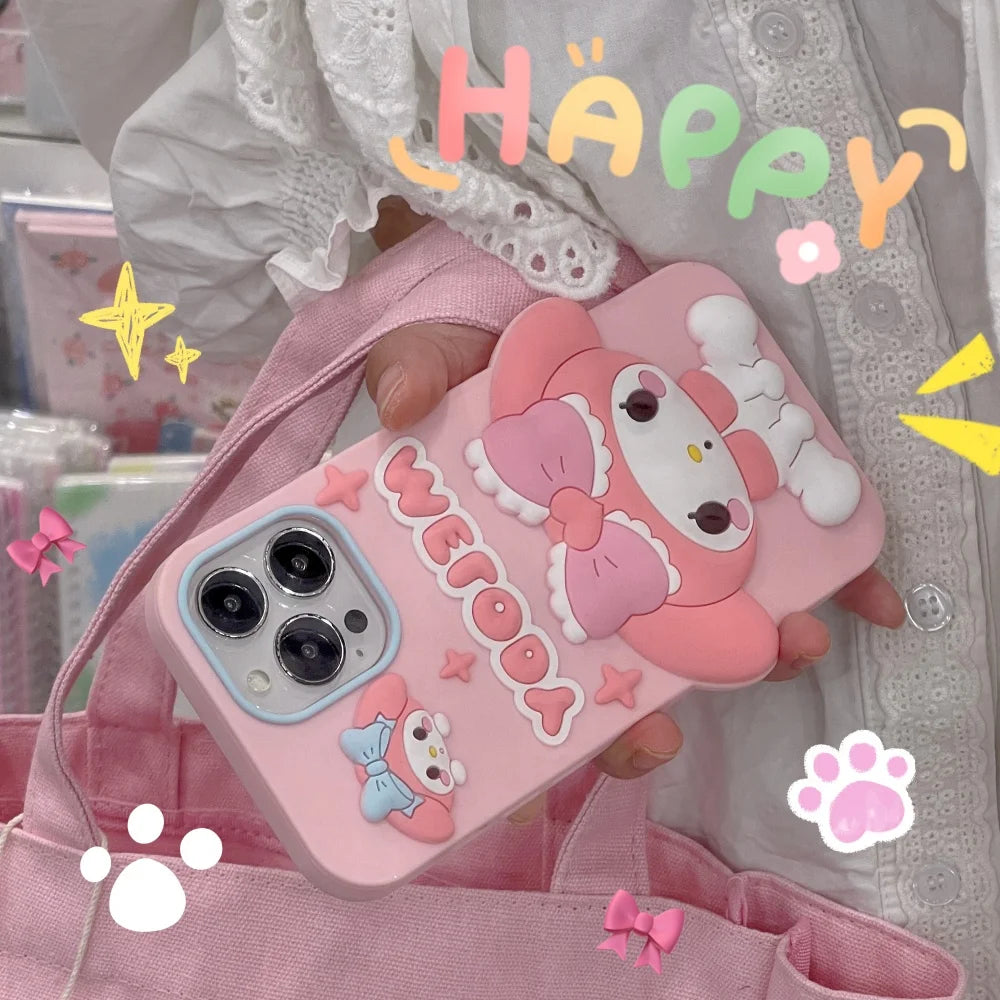 3D Sanrio Star Melody Cartoon Phone Case  For iPhone