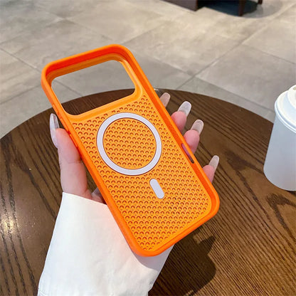 Luxury Solid Colors Heat Dissipation Mesh Phone Case For iPhone