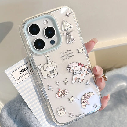 Korean Cute Cartoon Puppy illustration Soft Phone Case For iPhone
