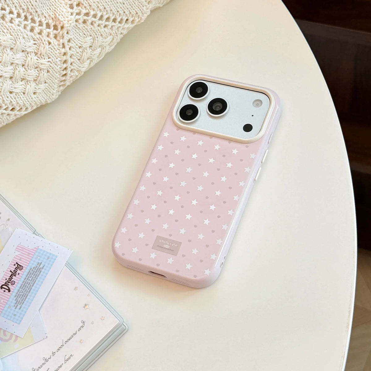 Korean Love Heart Stars Cartoon Cat Dog Mirror Magnetic Bracket Phone Case For iPhone