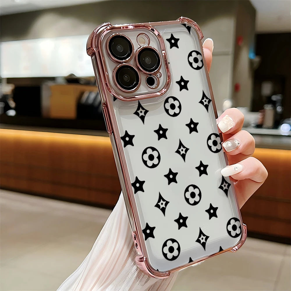 Luxury Fashion Design Floral Star Pattern Phone Case For iPhone