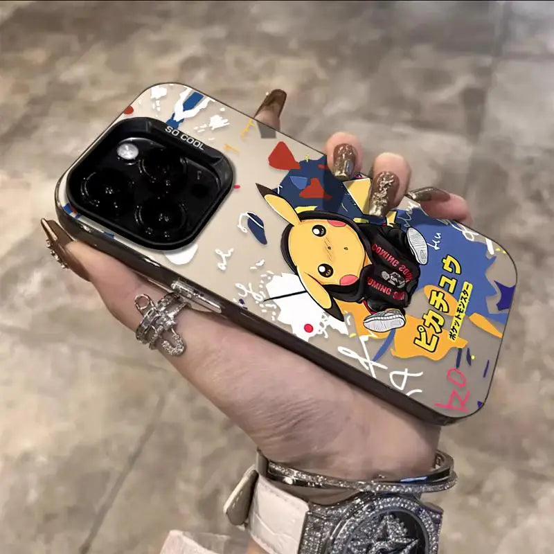 Cute Pikachu Fashion Coat Phone Case For iPhone