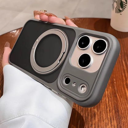 Matte Rotating Bracket Holder Magnetic Phone Case For iPhoneCover