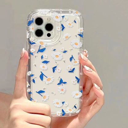 Soft Clear Shockproof Bumper Flower Back Cover Fundas Phone Case