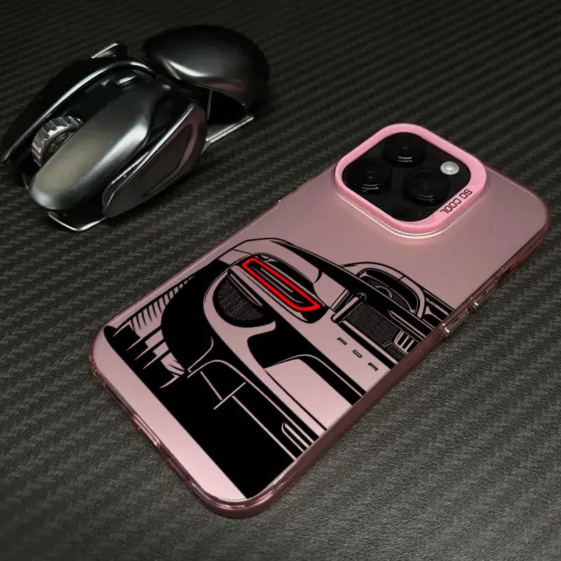 Male Men Sports Car Cartoon Line Coque For iPhone
