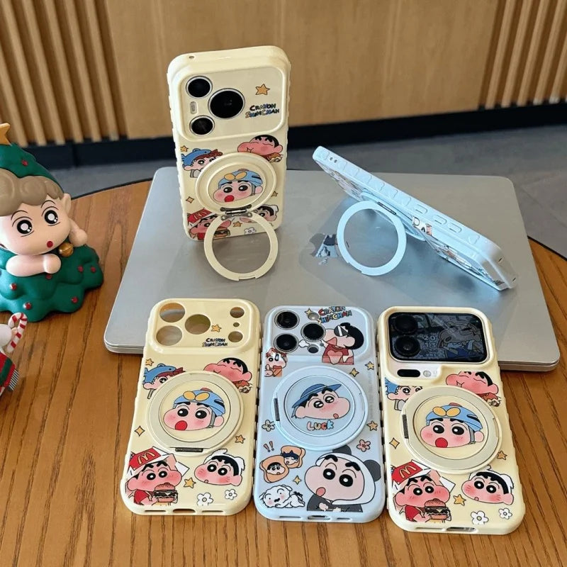 Crayon Shin-Chan Rotate Holder Phone Case For iPhone