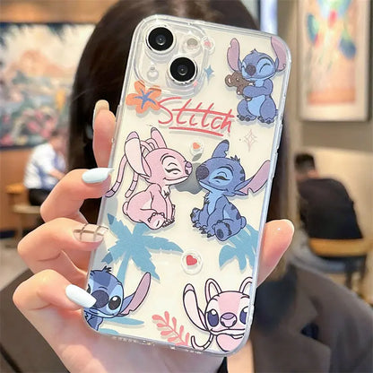 Disney Stitch Angel Silicone Phone Case For iPhone