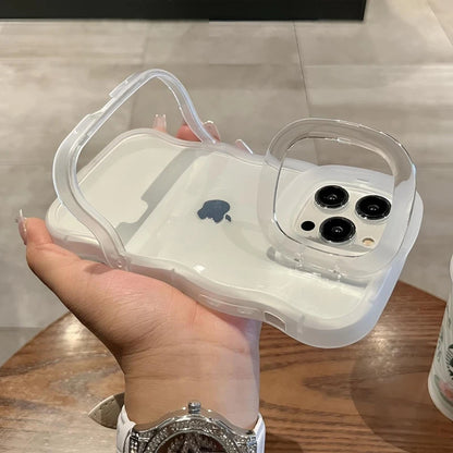 Luxury Soft Transparent Stand Holder Phone Case