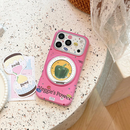 Korean Candy Colors Fold 360° Rotating Vegetable Magnetic Bracket Phone Case For iPhone