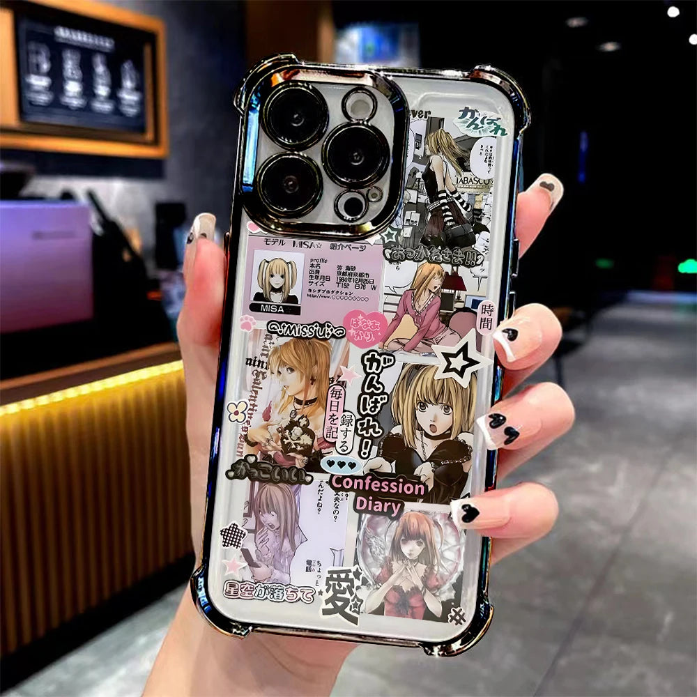 Anime Misa Death Note Four Corner Anti Fall Case  For iPhone